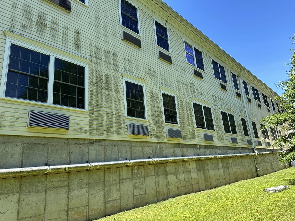 Commercial Building Wash — before Apex Exterior Services completed the work